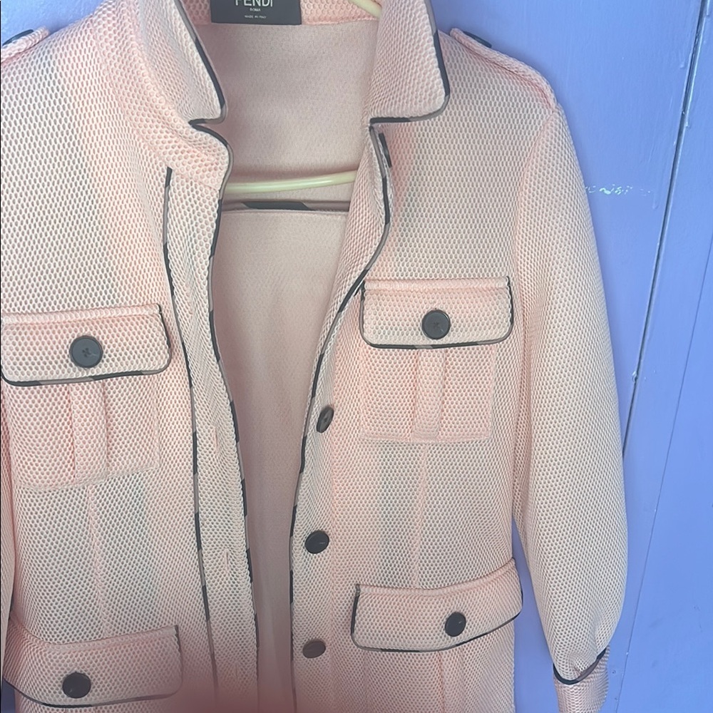 Fendi Pink and Black Tailored Blazer size large runs small